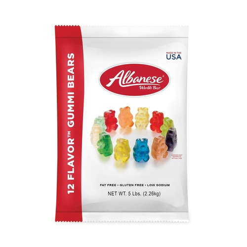 Snacks | Albanese World's Best 50200 5 lbs. Pouch Gummi Bears - Assorted image number 0