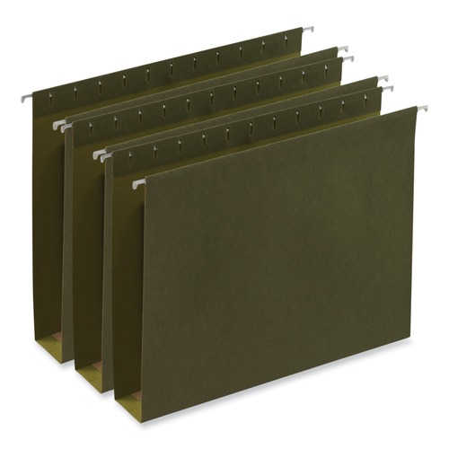  | Universal UNV14142 1/5-Cut Tab Box Bottom Hanging File Folders - Letter Size, Standard Green (25/Box) image number 0
