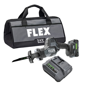 FLEX 24V Advantage Brushless Lithium-Ion 1 in. Cordless One-Handed Reciprocating Saw Kit (2.5 Ah)