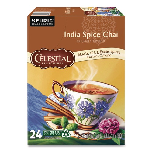 Food Service | Celestial Seasonings 5000330013 Tea K-Cups - India Spice Chai (24/Box) image number 0