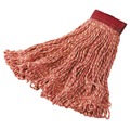 Mops | Rubbermaid Commercial FGD25306RD00 Super Stitch Large Cotton/Synthetic Blend Mop Heads - Red (6/Carton) image number 1