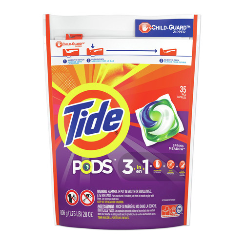 Cleaning & Janitorial Supplies | Tide 93127 Laundry Detergent Pods- Spring Meadow (4 Packs/Carton) image number 0