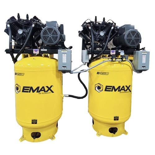 Stationary Air Compressors | EMAX ESP10A120V3 Two E450 Series 10 HP 120 gal. 2 Stage Pressure Lubricated 3-Phase 78 CFM @100 PSI Solo Mounted Alternating Patented SILENT Air Compressor image number 0