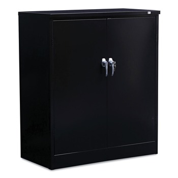 Alera CM4218BK 36 in. x 18 in. x 42 in. Assembled High Storage Cabinet with Adjustable Shelves - Black