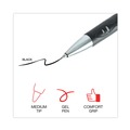Office Jansan | Universal 39724 0.7 mm. Medium Comfort Grip Retractable Gel Pen - Black Ink, Gray/Black/Silver Barrel (36/Pack) image number 5