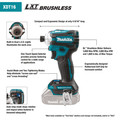 Makita XT288G 18V LXT Brushless Lithium-Ion 1/2 in. Cordless Hammer Driver Drill and 4 Speed Impact Driver with 2 Batteries (6 Ah) image number 23