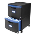  | Storex 61314U01C 14.75 in. x 18.25 in. x 26 in. 2-Legal/Letter File Drawer Mobile Filing Cabinet - Black/Blue image number 4