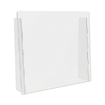 Deflecto 27 in. x 6 in. x 23.75 in. Polycarbonate Counter Top Barrier with Full Shield - Clear (2/Carton)