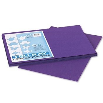 Pacon 103051 12 in. x 18 in. 76 lbs. Tru-Ray Construction Paper - Purple (50/Pack)