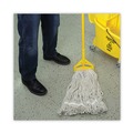 Mops | Boardwalk BWK424CCT 24 oz. Pro Loop Web/Tailband Cotton Wet Mop Head - White (12/Carton) image number 8