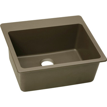Elkay Quartz Classic 25 in. x 22 in. x 9-1/2 in., Single Bowl Top Mount Sink (Mocha)