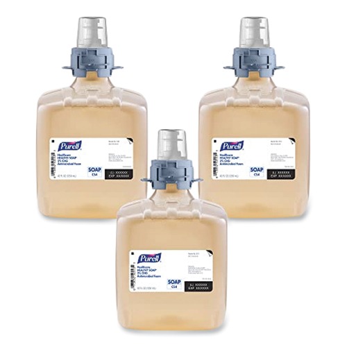 Labor Day Sale! Save $30 off $199! | PURELL 5181-03 1250 ml Fragrance-Free Healthcare HEALTHY SOAP 2% CHG Antimicrobial Foam for CS4 Dispensers (3/Carton) image number 0