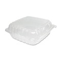 Food Trays, Containers, and Lids | Dart C95PST1 ClearSeal 9.3 in. x 8.8 in. x 3 in. Hinged-Lid Plastic Containers - Clear (200/Carton) image number 3