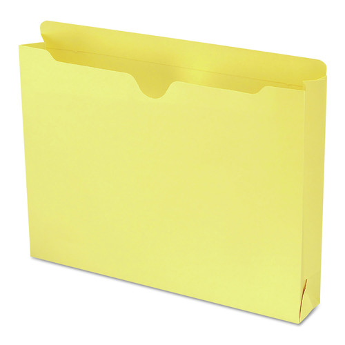 File Folders | Smead 75571 Straight Tab Letter Size Colored File Jackets with Reinforced Double-Ply Tab - Yellow (50/Box) image number 0