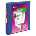 Office Jansan | Avery 17014 1 in. Capacity 11 x 8.5 Durable View Binder with DuraHinge and 3 Slant Rings - Blue image number 0