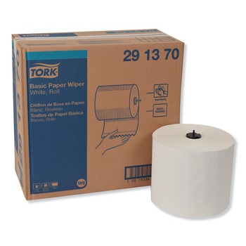 Tork 291370 1-Ply 7.68 in. x 1150 ft. Basic Paper Wiper Roll Towel - White (4/Carton)