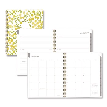 Blue Sky 11 in. x 8.5 in. 12-Month (Jan to Dec): 2026 Mimosa Weekly/Monthly Planner - Floral Artwork, Yellow/Green/White Cover
