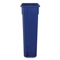 Trash & Waste Bins | Boardwalk TCN2030BLR 23 Gallon Polypropylene Slim Recycling Container - Blue image number 3