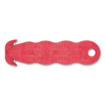 CUTLERY | San Jamar KK403 Klever Kutter 1 in. Blade 4 in. Plastic Handle 3 Razor Blades Safety Cutter - Red (3/Pack)