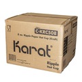 Cups and Lids | Karat C-KRC508 8 oz Ripple Hot Cups - Kraft/White (500/Carton) image number 0