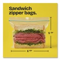 Food Service | Glad 57263 6.63 in. x 5.88 in. Zipper Food Storage Sandwich Bags - Clear (12 Boxes/Carton) image number 8