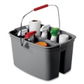 Storage Accessories | Rubbermaid Commercial FG262888GRAY 18 in. x 14.5 in. x 10 in. 19 qt. Plastic Double Utility Pail - Gray image number 5