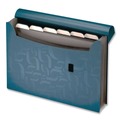 Office Jansan | Pendaflex 01158 3-1/2 in. Expansion 7 Sections Hook/Loop Closure 1/6-Cut Tabs Expanding Poly Files - Letter Size, Blue image number 1