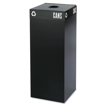 Safco 2983BL 15.25 in. x 15.25 in. x 38 in. 37 Gallon Public Square Can-Recycling Container - Black