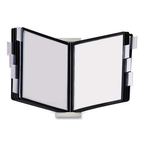 Office Jansan | Durable 561201 InstaView Expandable Desktop Reference System with 10 Panels - Black/White image number 0
