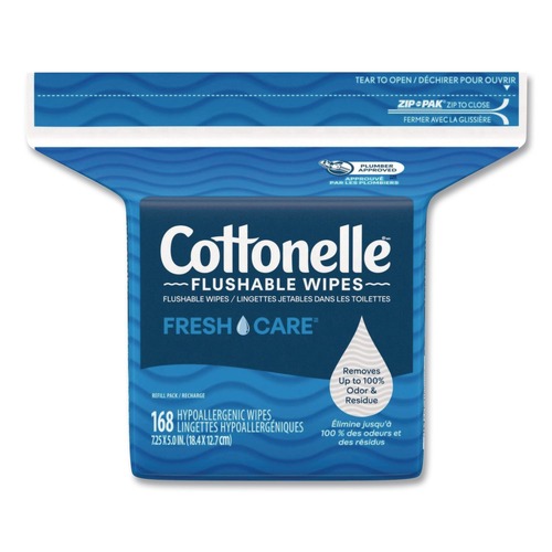 Cleaning & Disinfecting Wipes | Cottonelle 41777 5 in. x 7.25 in. Fresh Care Flushable Cleansing Cloths - White image number 0