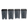 Trash Cans | Rubbermaid Commercial FG9W2200GRAY Brute Heavy-Duty 95 Gallon Square Rollout Waste Container - Gray image number 3