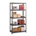 Office Filing Cabinets & Shelves | Alera 26113 36 in. x 18 in. x 72 in. 5-Shelf Steel Shelving Unit with Laminate Shelves - Black/Gun Metal Gray image number 6