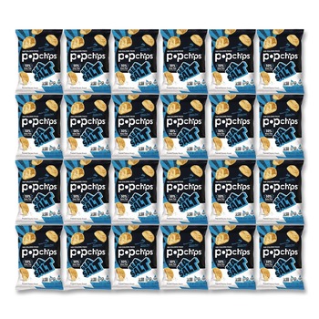 popchips 0.8 oz Bag Potato Chips - Sea Salt Flavor (24/Carton)