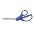 Office Jansan | Westcott 43218 8 in. Long 3.5 in. Cut Length Preferred Line Stainless Steel Scissors - Offset Blue Handle image number 0