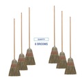 Brooms | Boardwalk BWKBR10004 53-1/2 in. Corn/Fiber Lobby Brooms - Natural (6/Carton) image number 4