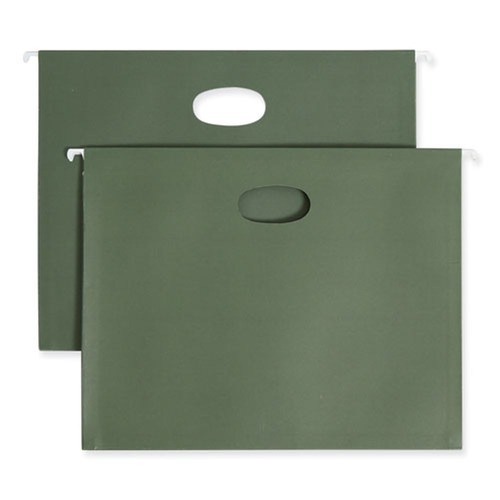 File Folders | Smead 64220 1 Section 3.5 in. Capacity Letter Size Hanging Pockets with Full-Height Gusset - Standard Green (10/Box) image number 0