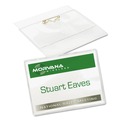 Office Jansan | Avery 74540 4 in. x 3 in. Top Load Pin-Style Badge Holder with Laser/Inkjet Insert - White (100/Box) image number 3