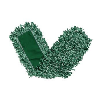 Rubbermaid Commercial 48 in. x 5 in. Microfiber Looped-End Dust Mop Heads - Green (12/Carton)