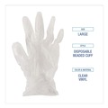 Disposable Gloves | Boardwalk BWK361LCT 3-3/5 mil. Exam Vinyl Gloves - Large Clear (1000/Carton) image number 7