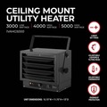 Job Site Heaters | Vision Air 1VAHG5000 240V 5000/4000/3000 Watts Ceiling Mount Heater image number 4