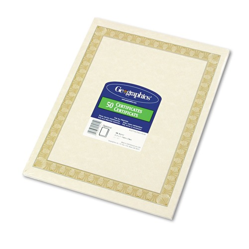  | Geographics 21015 Archival Quality 11 in. x 8.5 in. Parchment Paper Certificates - Natural/White Diplomat (50/Pack) image number 0