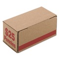 Storage Accessories | PM Company 61001 8.5 x 4.38 x 3.63 Corrugated Cardboard Coin Storage with Denomination Printed On Side - Red (50/Carton) image number 2