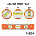 Levels | Klein Tools 935 9 in. Magnetic Torpedo Level with 3 Vials and V-groove image number 1