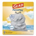 Cleaning & Janitorial Supplies | Glad 78563 ForceFlex 10.19 in. x 9.81 in. 13-Gal. Tall Kitchen Drawstring Trash Bags - Fresh Clean Scent Gray (3/Carton) image number 1