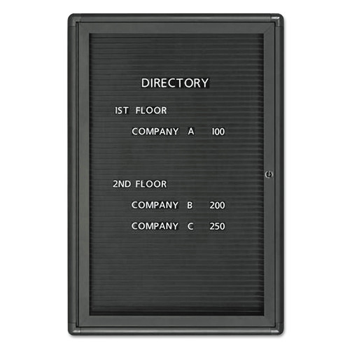  | Quartet 2963LM Enclosed 1 Door Radius Design 24 in. x 36 in. Magnetic Letter Directory - Black/Graphite image number 0