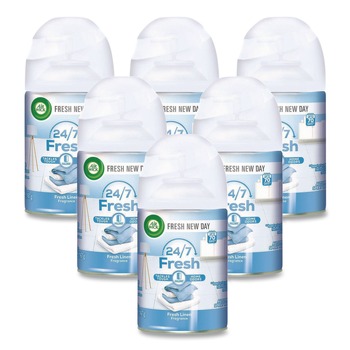 Air Wick 62338-82314 5.89 oz. Aerosol Spray Freshmatic Ultra Spray Refill - Fresh Linen (6/Carton)