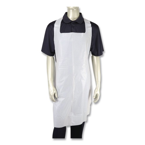 Food Service | AmerCareRoyal RPA20HW 28 in. x 46 in. 1.77 mil Heavyweight Poly Aprons - One Size Fits All, White (500/Carton) image number 0