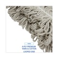 Mops | Boardwalk BWK4032C Value Standard Cotton Mop Head - White (12/Carton) image number 6