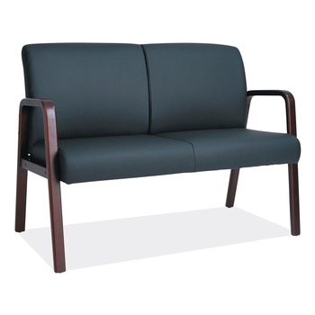 Alera ALERL2219M Reception Lounge WL Series 44.88 in. x 26.13 in. x 33 in. Loveseat - Black