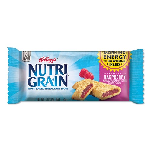 Food Service | Kellogg's 511382 Nutri-Grain Soft Baked Individually Wrapped 1.3 oz. Breakfast Bars - Raspberry (16/Box) image number 0